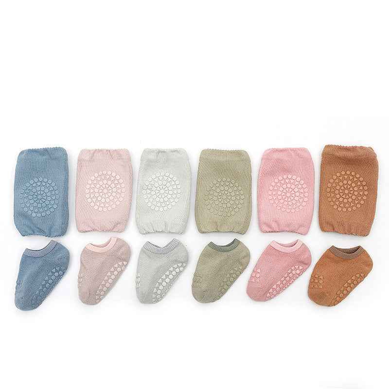 Breathable Baby Knee Pads for Crawling & Walking – Summer Cotton Anti-Slip Elbow & Knee Pads for Toddlers (Unisex, Short Drum)