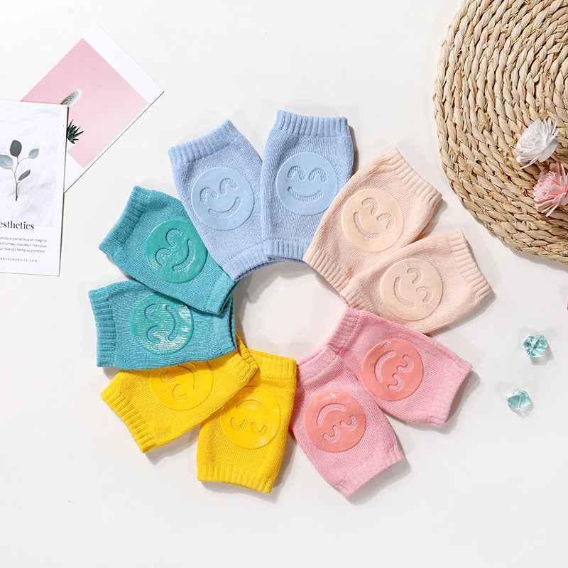 Summer Terry Baby Socks Knee Pads – Non-Slip Cotton Baby Crawling Protectors (1–3 Pairs)