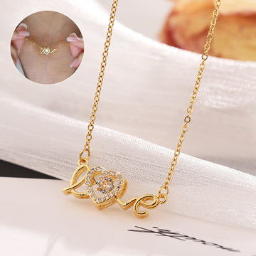 BTN Titanium Steel Love Necklace – Women’s Fashion Jewelry Gift for Valentine’s Day - Baby Time Now
