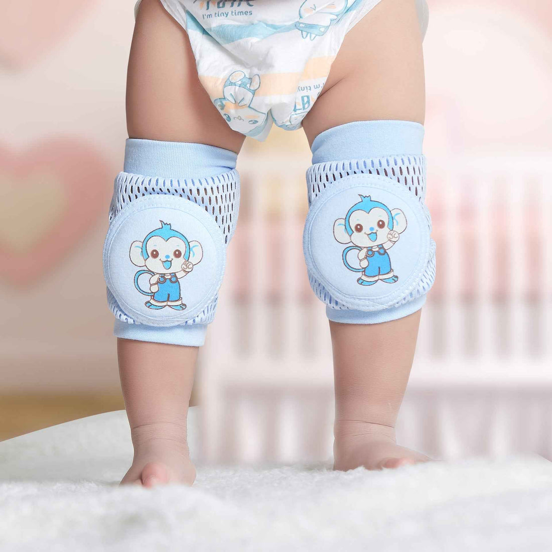 Children’s Breathable Mesh Knee Pads – Crawling & Walking Safety Elbow Pads, Cute Animal Designs (14×10cm, Ages 0–4)