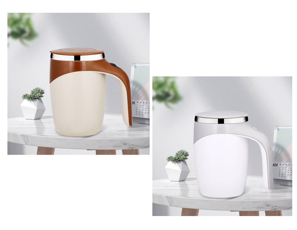 BTN Self-Stirring Coffee Cup – Rechargeable Magnetic Mixer Mug for Home & Office (400ml) - Baby Time Now