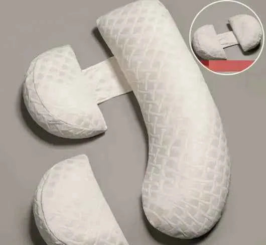 Waist Protection Pillow for Expecting Moms - Side Sleeping Bed Support Cushion with Removable Cover and Hypoallergenic Features