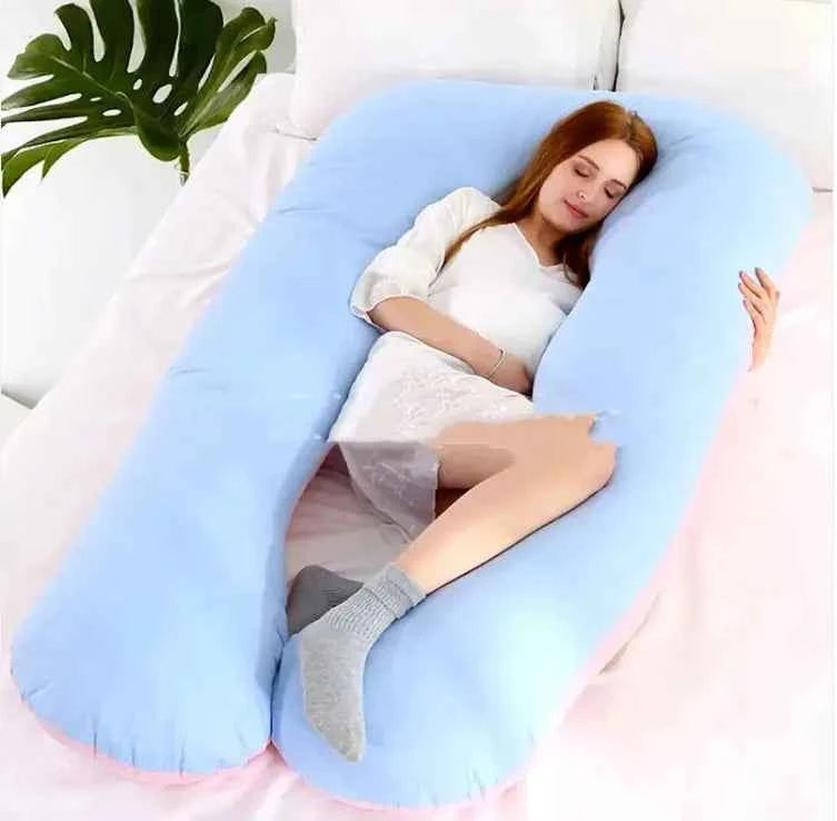 U-Shaped Pillow – Full-Body Support Cushion with Soft Cotton Cover for the be moms