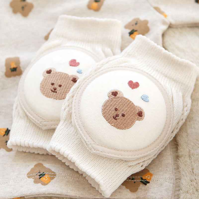 Summer Cotton Baby Knee Pads – Lightweight & Breathable Korean-Style Kneepads for 0–2 Years Old