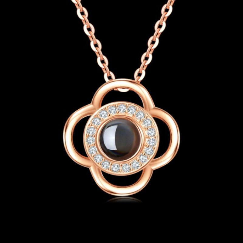 BTN Metal Rose Jewelry Gift Box with Crystal Necklace – Valentine’s & Wedding Gift - Baby Time Now