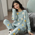 BTN Pajamas Set Women Cute Cartoon Print Sleepwear 2 Piece Lounge Sets - Baby Time Now
