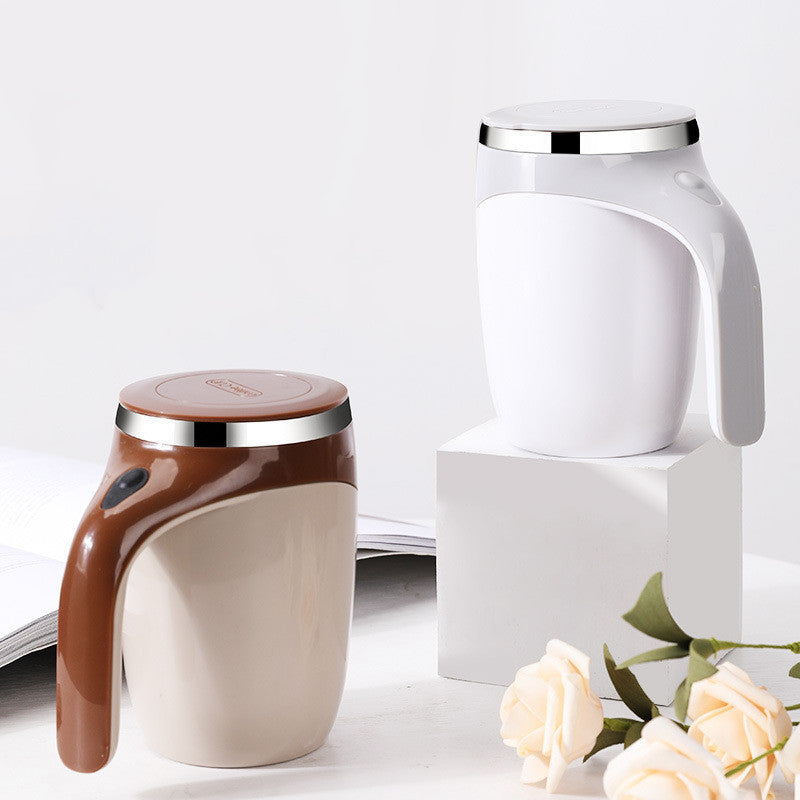 BTN Self-Stirring Coffee Cup – Rechargeable Magnetic Mixer Mug for Home & Office (400ml) - Baby Time Now