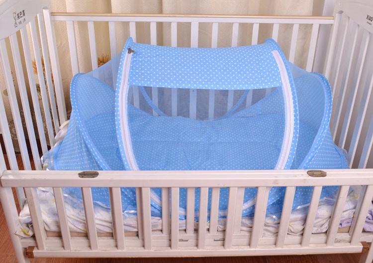 BTN Foldable Baby Bed Net with Pillow – Portable 2 Piece Set for Infant Comfort - Baby Time Now