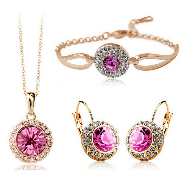 BTN Korean Style Jewelry Set – Necklace, Earrings & Bracelet | Wedding & Gift Jewelry - Baby Time Now