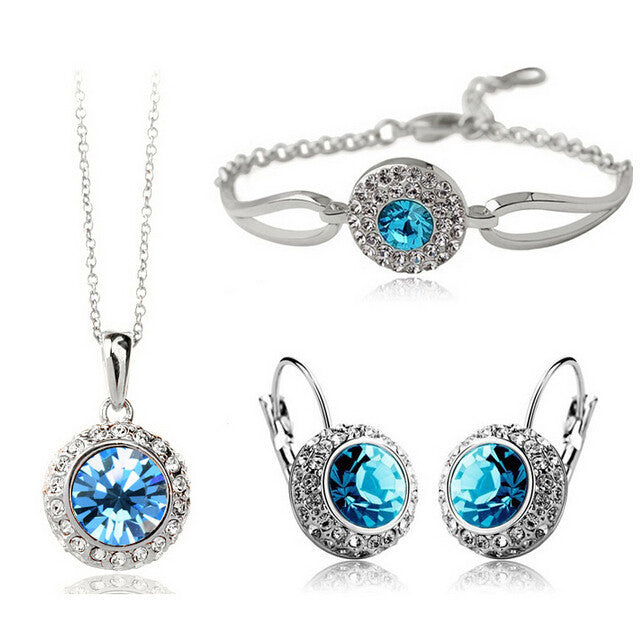 BTN Korean Style Jewelry Set – Necklace, Earrings & Bracelet | Wedding & Gift Jewelry - Baby Time Now