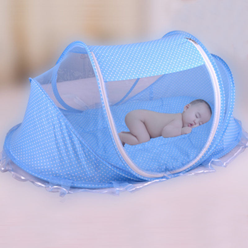 BTN Foldable Baby Bed Net with Pillow – Portable 2 Piece Set for Infant Comfort - Baby Time Now
