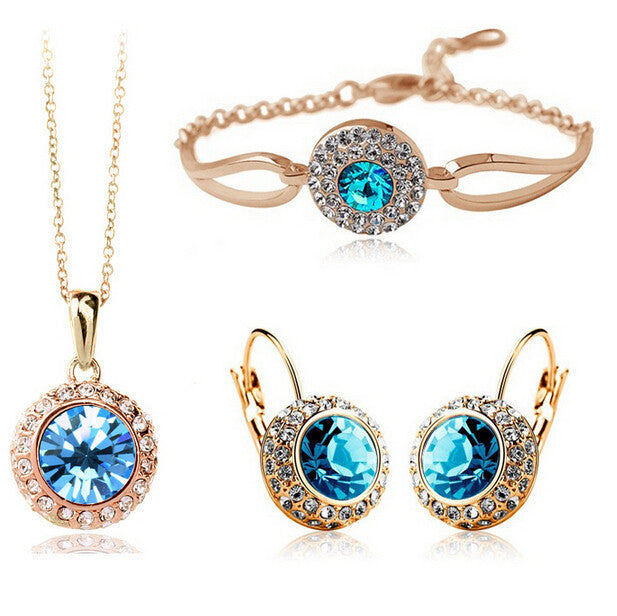 BTN Korean Style Jewelry Set – Necklace, Earrings & Bracelet | Wedding & Gift Jewelry - Baby Time Now