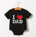 BTN Short Sleeve Baby Romper – Cotton Pullover Bodysuit for Boys & Girls | Love Mom/Daddy - Baby Time Now