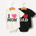 BTN Short Sleeve Baby Romper – Cotton Pullover Bodysuit for Boys & Girls | Love Mom/Daddy - Baby Time Now