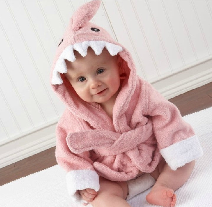 BTN-Children’s Hooded Animal Bathrobe – Soft Cotton Baby & Toddler Towel Robe - Baby Time Now
