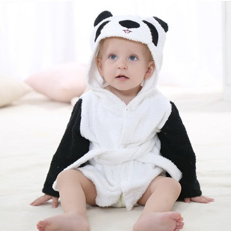 BTN-Children’s Hooded Animal Bathrobe – Soft Cotton Baby & Toddler Towel Robe - Baby Time Now