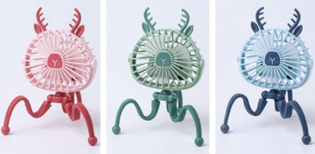 BTN Stroller Fan – Portable USB Baby Fan with Clip, LED Light & 3 Speeds - Baby Time Now
