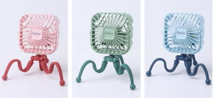 BTN Stroller Fan – Portable USB Baby Fan with Clip, LED Light & 3 Speeds - Baby Time Now