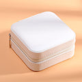 BTN Portable PU Leather Jewelry Box – Single-Layer Travel Organizer for Rings & Earrings - Baby Time Now