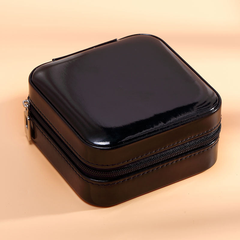 BTN Portable PU Leather Jewelry Box – Single-Layer Travel Organizer for Rings & Earrings - Baby Time Now