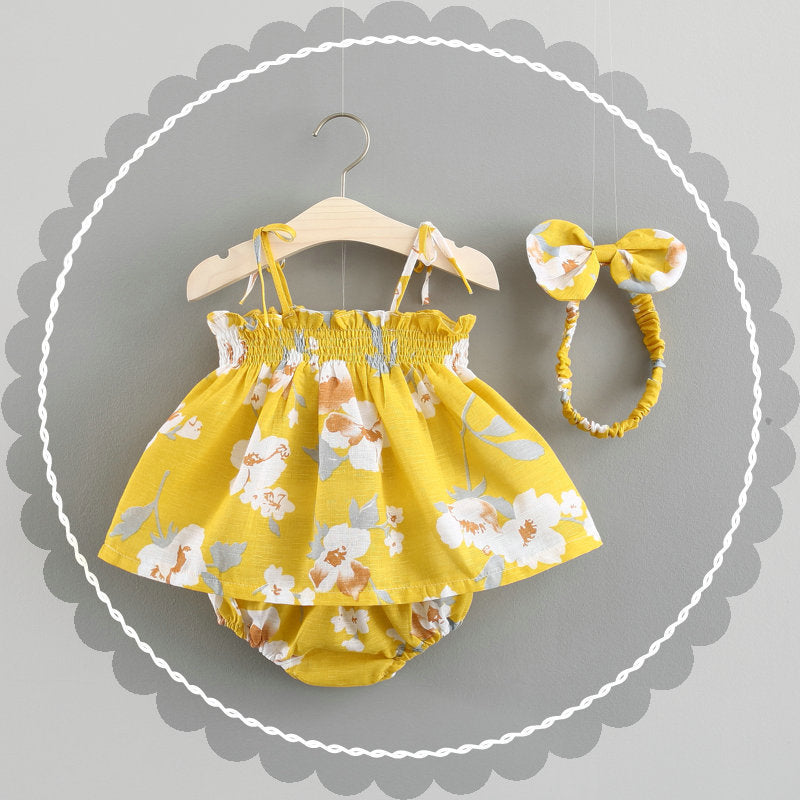 Baby New Summer Korean Princess Dress Baby Skirt Girl Dress Suit - Baby Time Now