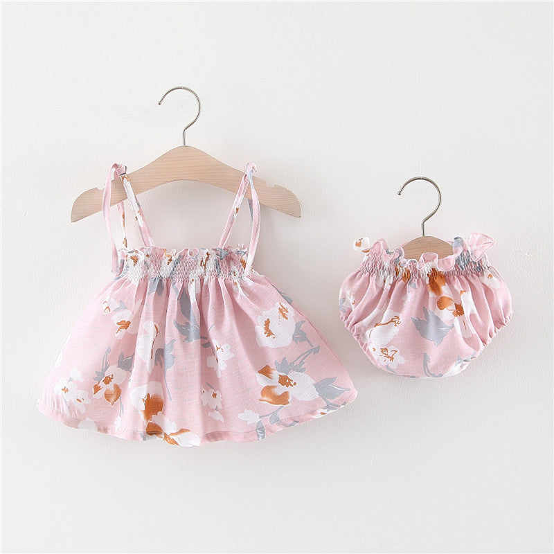 Baby New Summer Korean Princess Dress Baby Skirt Girl Dress Suit - Baby Time Now