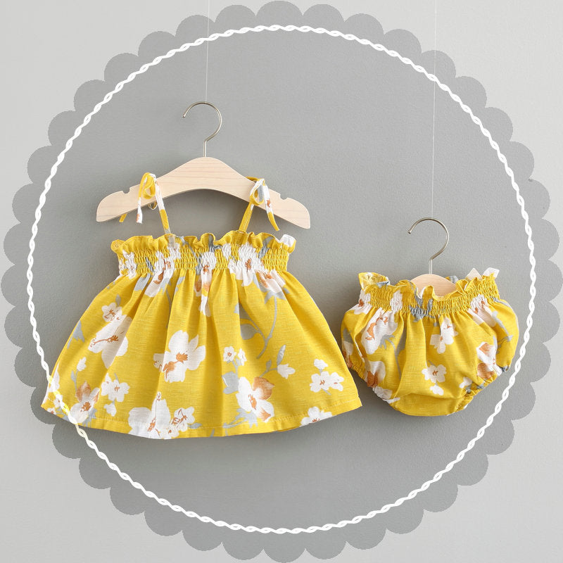 Baby New Summer Korean Princess Dress Baby Skirt Girl Dress Suit - Baby Time Now