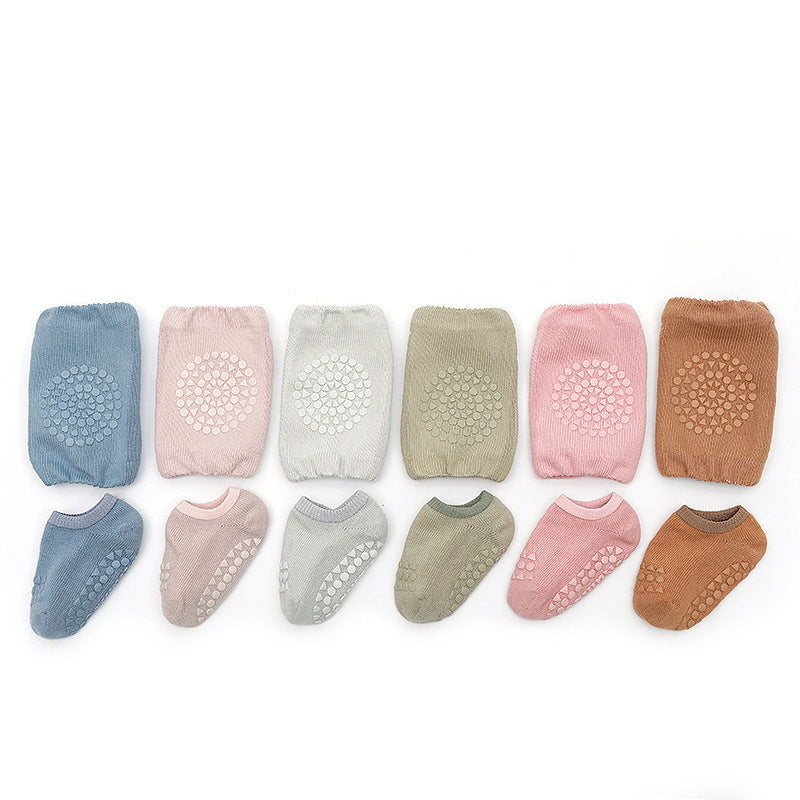Breathable Cotton Knee Pads for Baby Crawling and Walking – Anti-Slip Summer Elbow Pads (Unisex Short Drum Design)