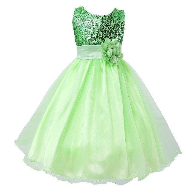 BTN Baby Sequin Princess Dress – Flower Girl, Wedding & Party Dress in 10 Colors - Baby Time Now