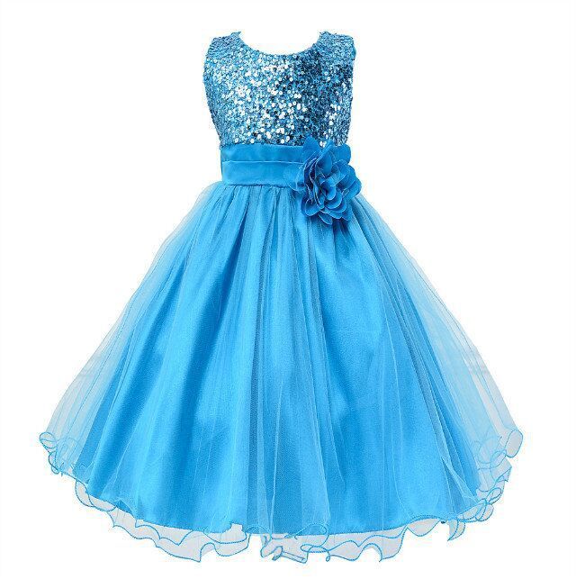 BTN Baby Sequin Princess Dress – Flower Girl, Wedding & Party Dress in 10 Colors - Baby Time Now