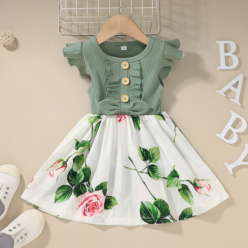 BTN Toddler & Baby Girls Summer Dress – Sleeveless Casual Outfit | 80–120cm - Baby Time Now