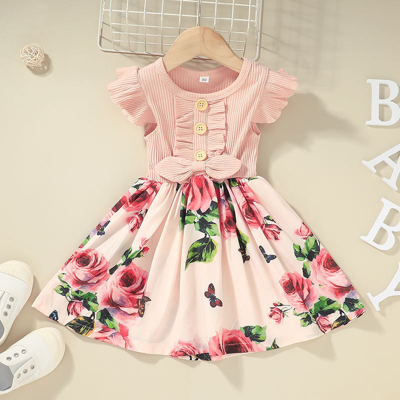 BTN Toddler & Baby Girls Summer Dress – Sleeveless Casual Outfit | 80–120cm - Baby Time Now