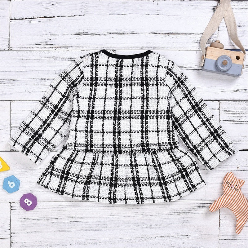 BTN Long-Sleeved Two-Piece Baby Dress Set – Cozy Cotton Blend for Toddlers - Baby Time Now