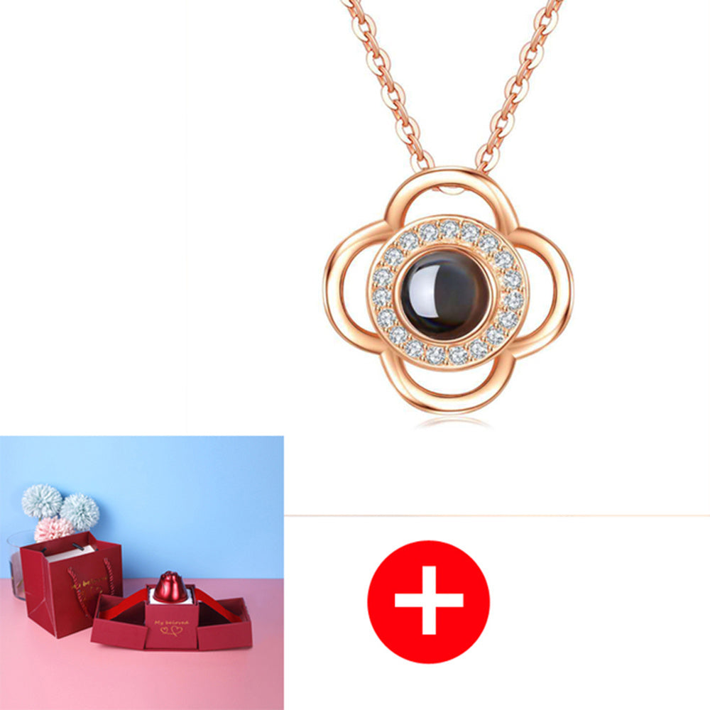 BTN Metal Rose Jewelry Gift Box with Crystal Necklace – Valentine’s & Wedding Gift - Baby Time Now