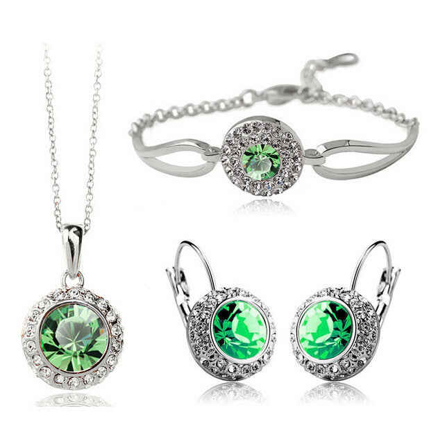BTN Korean Style Jewelry Set – Necklace, Earrings & Bracelet | Wedding & Gift Jewelry - Baby Time Now