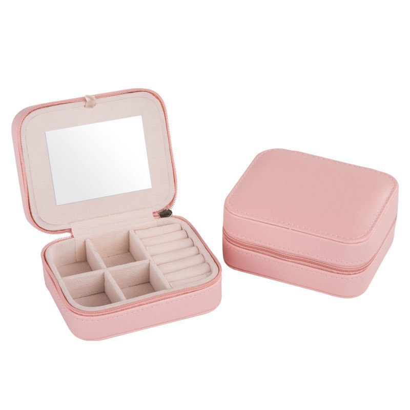 BTN Women’s Mini Jewelry Box – Travel Organizer for Earrings, Rings & Makeup – Portable Zipper Case - Baby Time Now