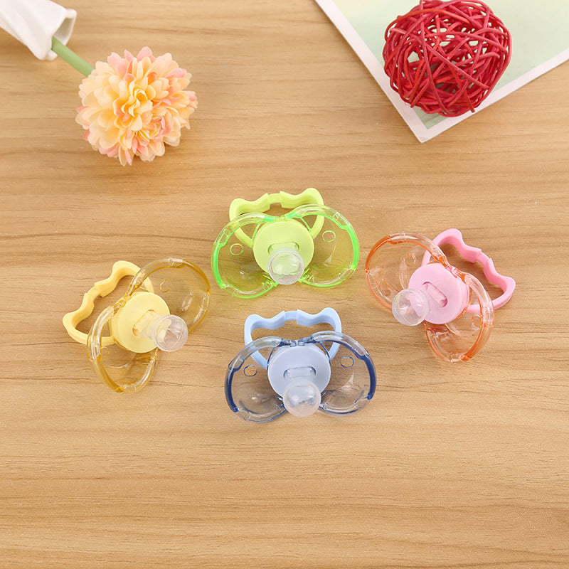 Love baby baby baby new baby pacifier anti automatically closed round head flat hair randomly issued - Baby Time Now