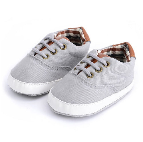 Solid color casual lace soft bottom baby canvas shoes baby shoes toddler shoes - Baby Time Now