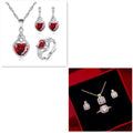 BTN Zircon Gem Jewelry Set – Gold Necklace, Earrings & Ring for Women - Baby Time Now