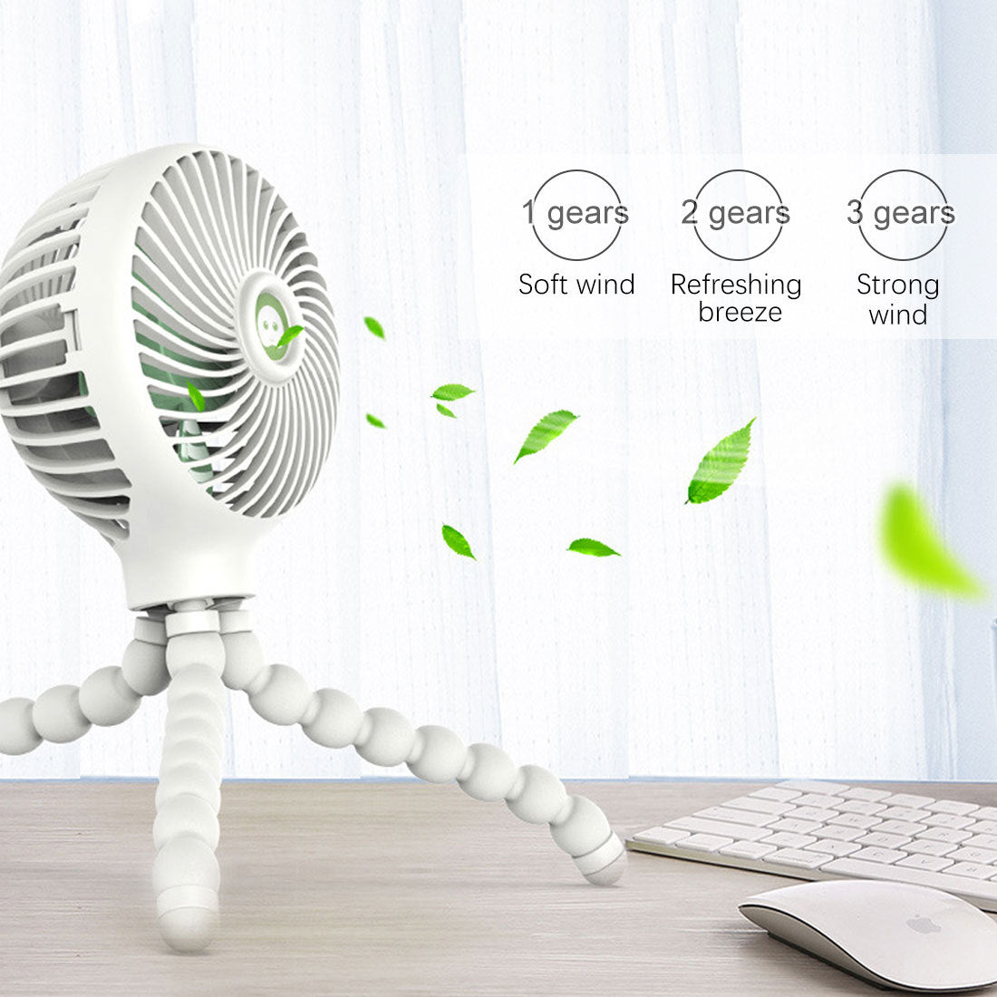 BTN Octopus Folding Stroller Fan – USB Rechargeable Mini Portable Baby Cooling Fan - Baby Time Now