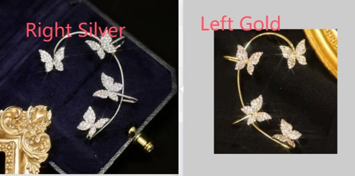 BTN Fashion Butterfly Earring – Women’s Ear Clip & Hook Jewelry in Gold & Silver - Baby Time Now