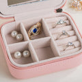 BTN Women’s Mini Jewelry Box – Travel Organizer for Earrings, Rings & Makeup – Portable Zipper Case - Baby Time Now