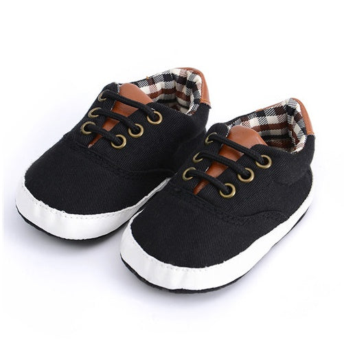 Solid color casual lace soft bottom baby canvas shoes baby shoes toddler shoes - Baby Time Now