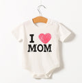 BTN Short Sleeve Baby Romper – Cotton Pullover Bodysuit for Boys & Girls | Love Mom/Daddy - Baby Time Now