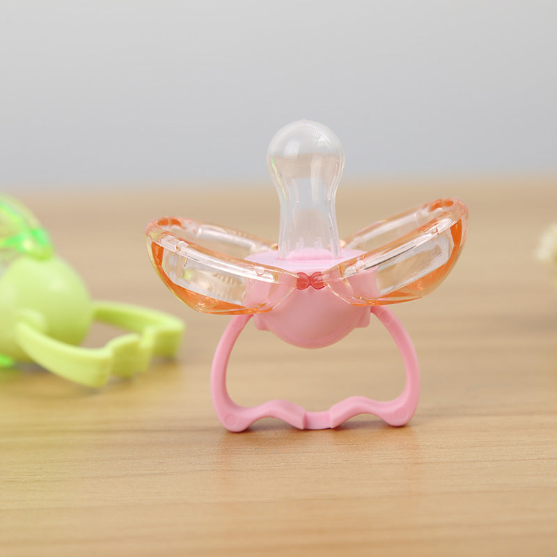 Love baby baby baby new baby pacifier anti automatically closed round head flat hair randomly issued - Baby Time Now