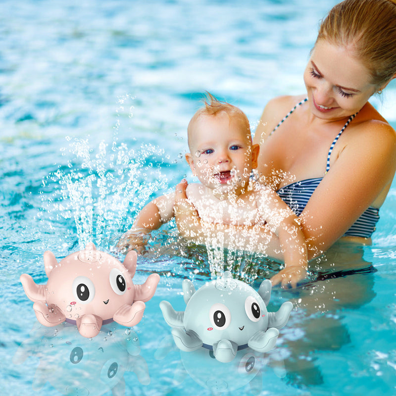 Automatic Water Spray Bath Toy with Flashing Lights – Fun Octopus Bath Toy for Babies & Toddlers, ABS Waterproof Design - Baby Time Now