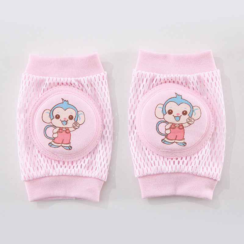 Children’s Breathable Mesh Knee Pads – Crawling & Walking Safety Elbow Pads, Cute Animal Designs (14×10cm, Ages 0–4)