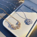 BTN Retro Folding Heart Clover Pendant Necklace – Magnetic 4-in-1 Love & Luck Jewelry - Baby Time Now