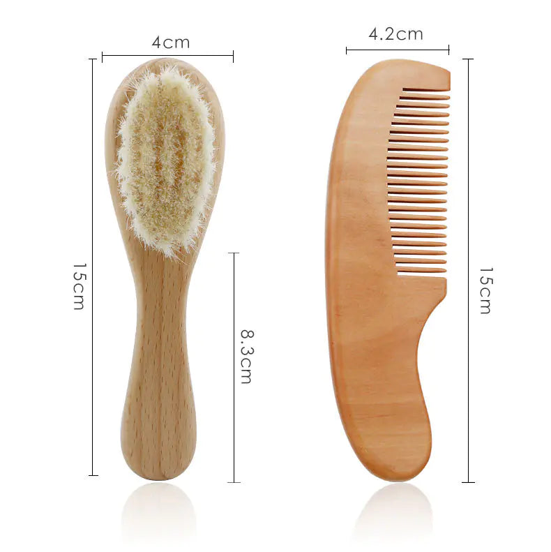 Baby Wool Brush Set for Baby Shower and Grooming - Baby Time Now