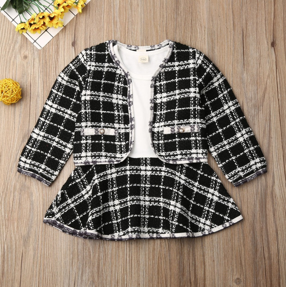 BTN Long-Sleeved Two-Piece Baby Dress Set – Cozy Cotton Blend for Toddlers - Baby Time Now